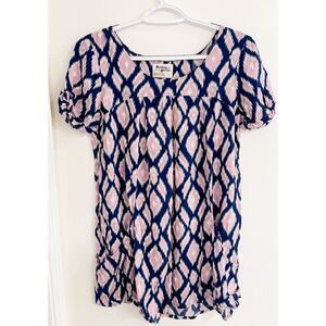 Anthropologie Holding Horses Ikat Print S/S Blouse Sz XS EUC